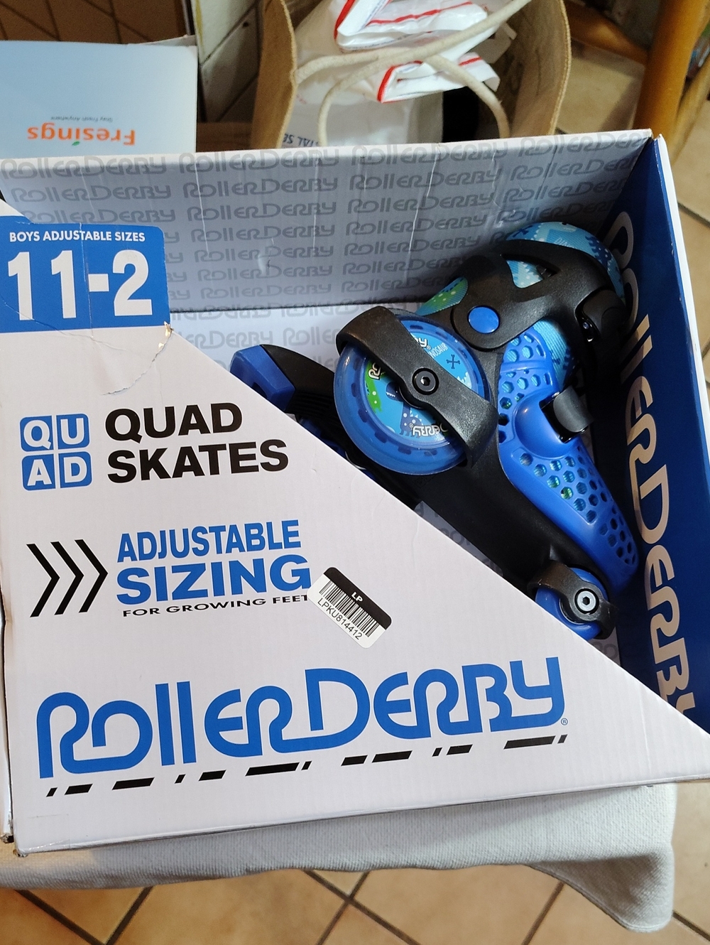 Boys' Adjustable Blue Quad Skates - Size 11-2